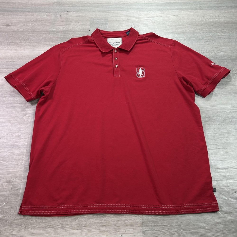 Stanford Cardinal Polo Shirt Mens XL Red NCAA College Tommy Bahama Collegiate